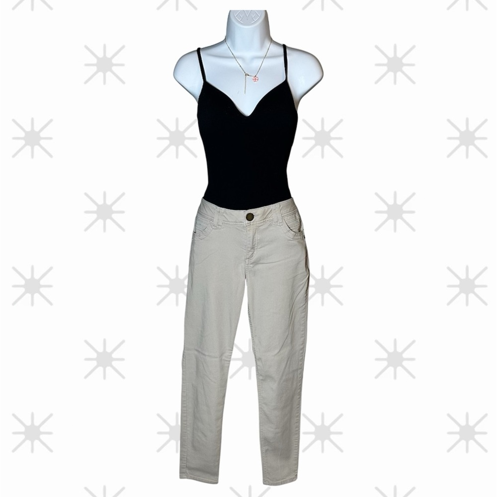 Democracy “Ab” Solution Beige Stretch Slim Fit Mid Rise Comfort business casual